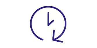 biểu tượng đồng hồ với mũi tên quấn quanh
