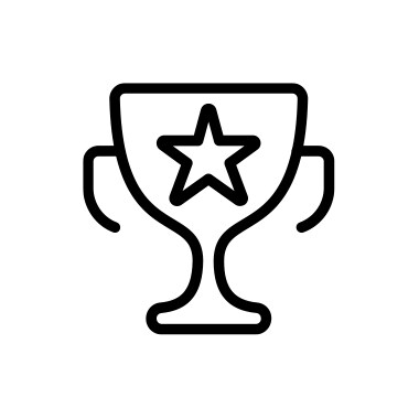 icon of a trophy with a star on it
