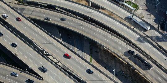 An aerial view of the highway.
