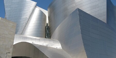 Image of a building exterior clad in metal panels
