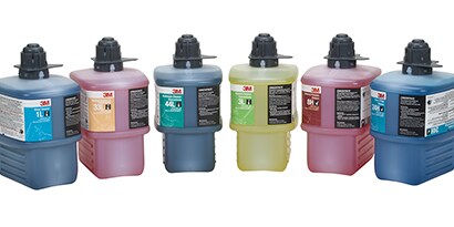 multiple 3M commercial cleaning chemical products

