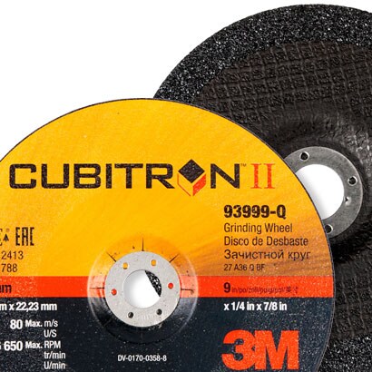 close up image of a depressed center grinding wheel
