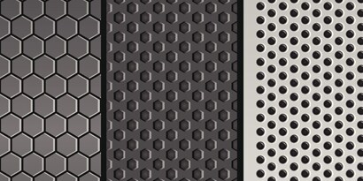 Three different textures shown for 3M's electronics bonding solutions application on hard-to-bond surfaces.

