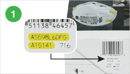 Diagram of where to find the unique 10-digit code on the bottom of the product box.
