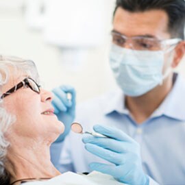 Dentist treating a patient