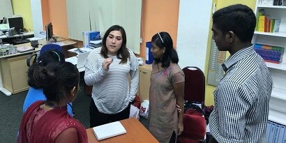 Karla Chavez with 3M Impact speaks with MySkills team
