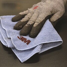 pre-cleaning with 3M cloth