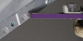 spot weld grinding with a file belt