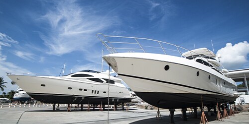 Yachts are being constructed 
