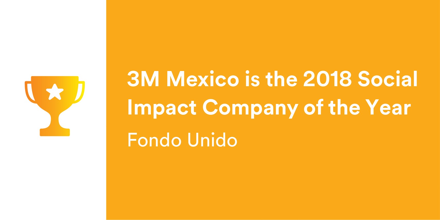 3M Award - 3M Mexico is the 2018 Social Impact Company of the Year
