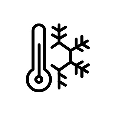 icon of thermometer with a snowflake to the side
