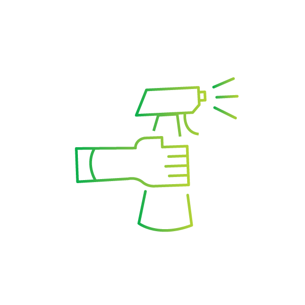 icon of a hand holding a spray bottle