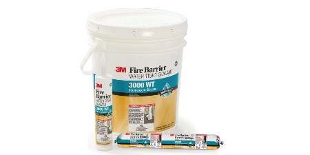 Image of a pail, cylinder and sausage pack of 3M™ Fire Barrier Water Tight Sealant
