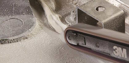 scotch brite duraflex belt removing seam sealer from heavy duty truck
