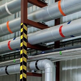 Băng keo đánh dấu các mối nguy khu vực ống dẫn nhiệt