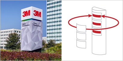 sử dụng băng keo 3M™ VHB™ cho thiết kế bảng hiệu totem
