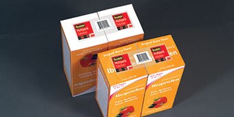 Image of 2 pairs of product boxes taped together top and bottom with Scotch® Multipack Tape
