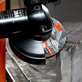 Metal grinding application with 3M™ Silver Grinding Wheel