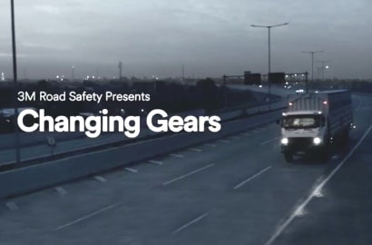 A truck driving on a road.