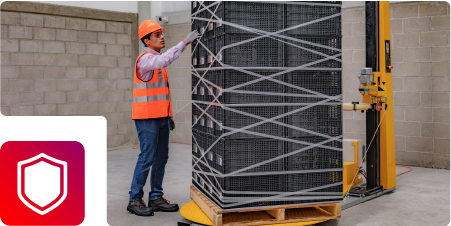 Băng keo co giãn được áp dụng để ổn định pallet
