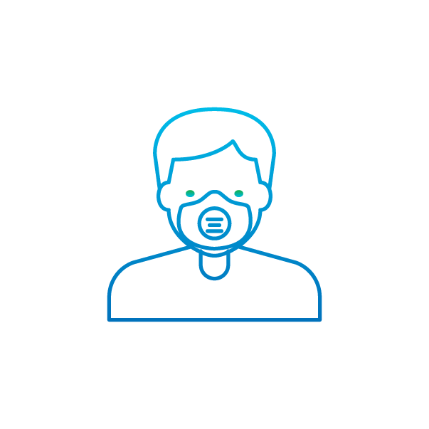 icon of person wearing personal protective equipment