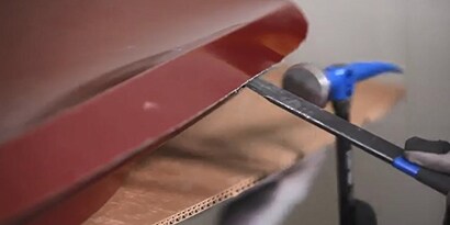 technician doing door skin removal
