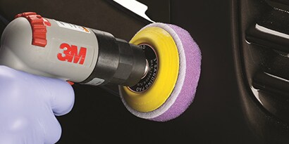 pistol grip polisher buffing small repaired paint area
