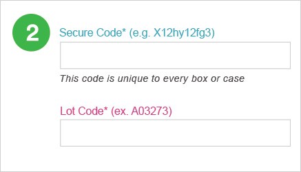 Ảnh chụp màn hình hiển thị hai trường nhập Mã bảo mật (Secure Code) và Mã lô sản xuất (Lot Code) trong quy trình xác thực 3M Safe Guard™.
