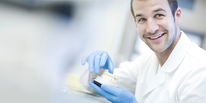 person working in dental lab
