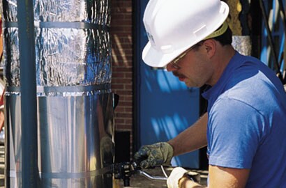 3M ceramic mat insulation and aluminum jacketing protect electrical raceways from fire.
