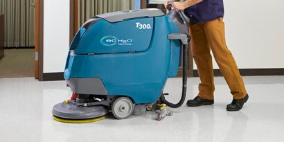 clean and shine surface cleaning pad on a commercial cleaning machine reducing labor
