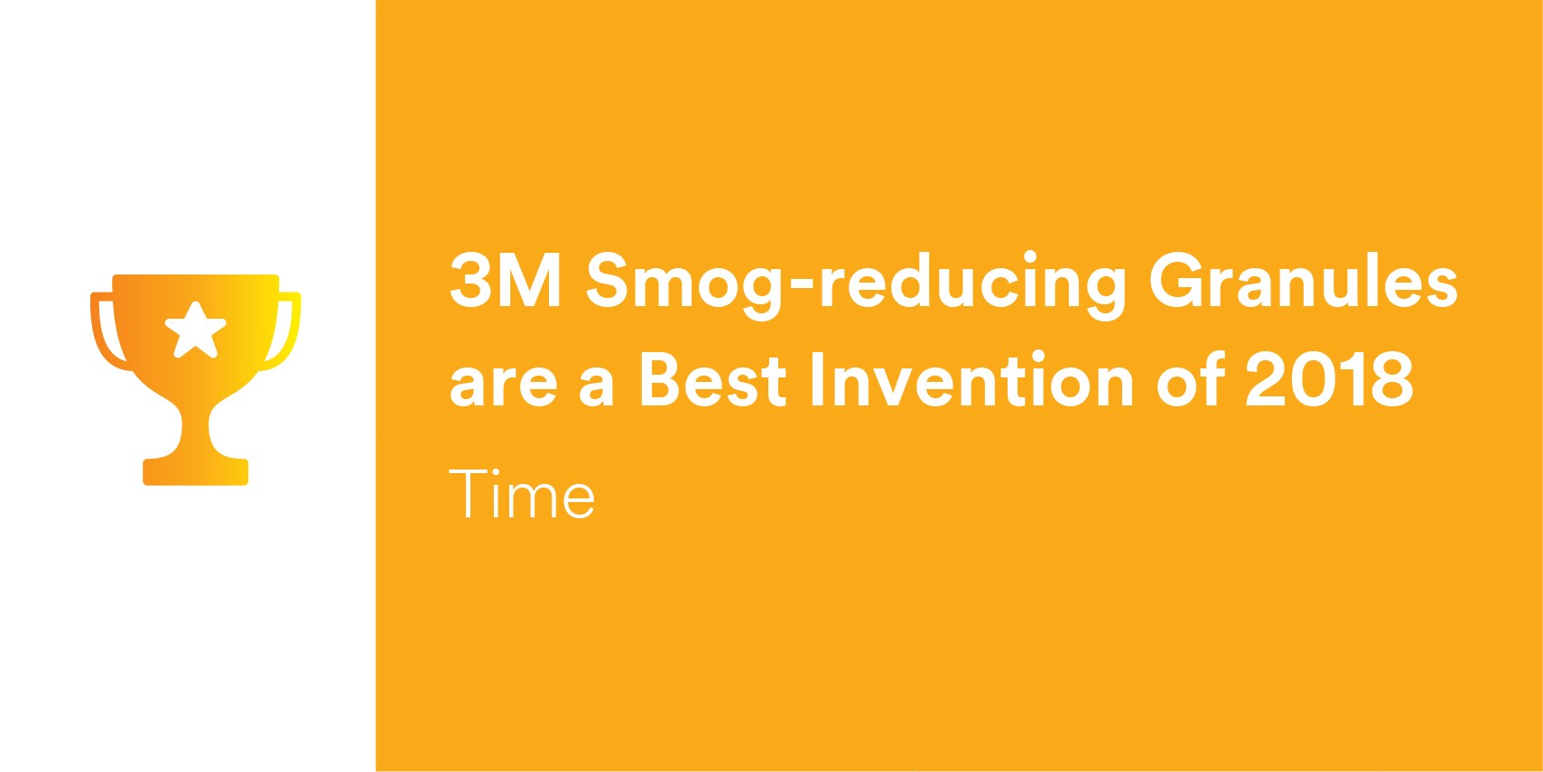 3M Award - 3M Smog-reducing Granules are the Best Invention of 2018
