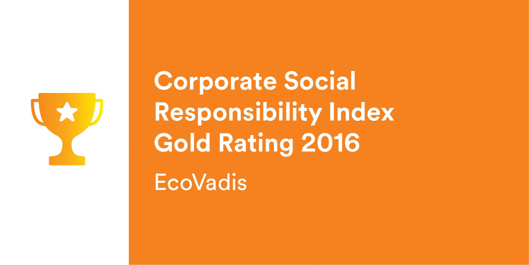 3M Awards - Corporate Social Responsibility Index Gold Rating 2016 EcoVadis
