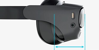 Hình ảnh tai nghe AR/VR với đồ họa thể hiện độ mỏng của tai nghe
