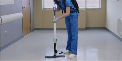 facility being cleaned with the 3M mopping system