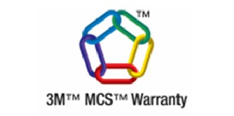 Logo Bảo hành 3M MCS với năm mắt xích (tím, xanh dương, xanh lá cây, vàng và đỏ) theo hình ngũ giác.
