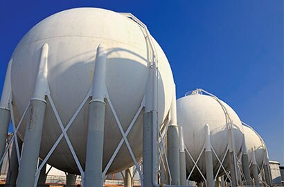 3M fire protection for structural steel storage vessels.
