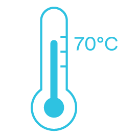 Nhiệt kế hiển thị 70°C