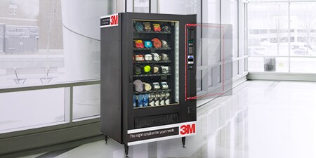 Màn hình kỹ thuật số của một máy bán hàng tự động.
